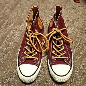 Converse Peached Canvas High Top Deep Bordeaux Biscuit Unisex M 5 W 7 Shoe Read